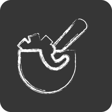 İkon Deniz Ürünleri Çorbası. Japon sembolü için uygun. Tebeşir stili. Basit dizayn edilebilir. tasarım şablonu