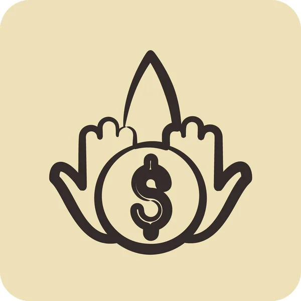 Icon Crowdfunding Suitable Education Symbol Hand Drawn Style Simple Design — Stock Vector