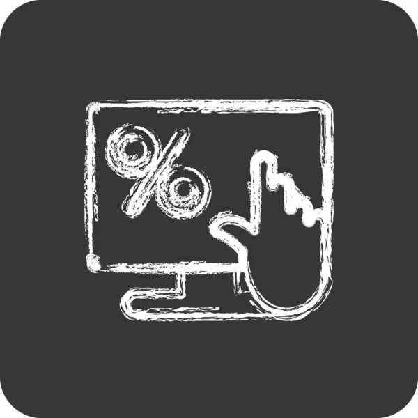 Εικονίδιο Online Δάνειο Κατάλληλο Για Εκπαιδευτικό Σύμβολο Στυλ Κιμωλίας Απλή — Διανυσματικό Αρχείο