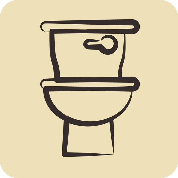 Ікона Туалет Підходить Дитячого Символу Стиль Намальований Вручну Простий Дизайн — стоковий вектор