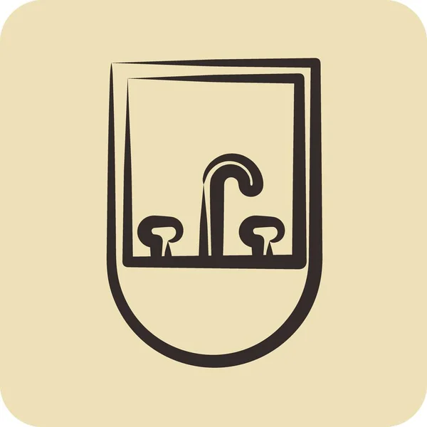 Ікона Вашбауну Підходить Дитячого Символу Стиль Малювання Рук Простий Дизайн — стоковий вектор
