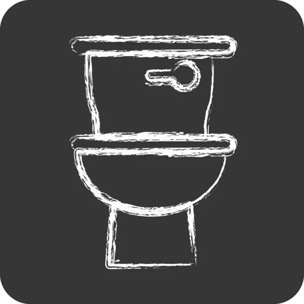 Иконный Туалет Подходит Символа Kids Меловой Стиль Простой Дизайн Редактируемый — стоковый вектор
