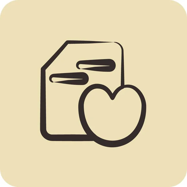 Icon Diet Adecuado Para Símbolo Saludable Estilo Dibujado Mano Diseño — Archivo Imágenes Vectoriales