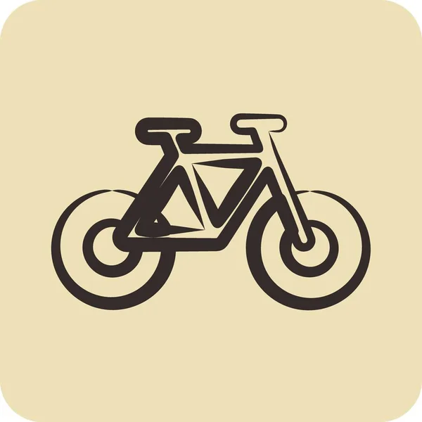 Icono Ciclismo Adecuado Para Símbolo Educación Estilo Dibujado Mano Diseño — Archivo Imágenes Vectoriales