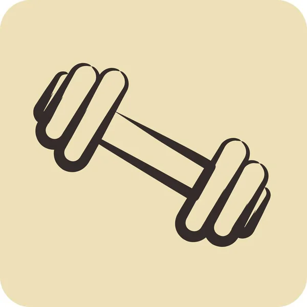 Icon Gym Suitable Education Symbol Hand Drawn Style Simple Design — Stock Vector