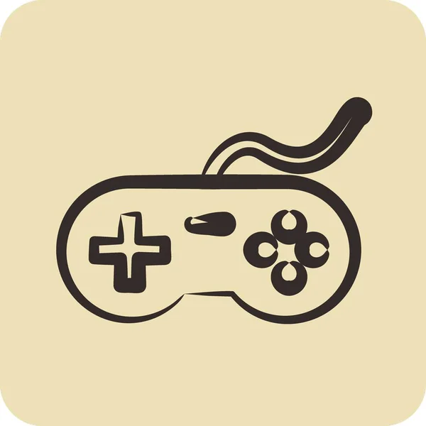 Ikoon Video Game Geschikt Voor Onderwijs Symbool Handgetekende Stijl Eenvoudig — Stockvector