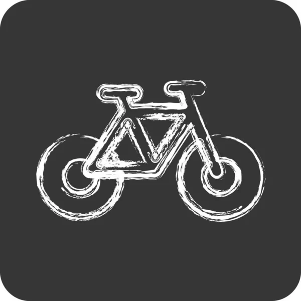 Icono Ciclismo Adecuado Para Símbolo Educación Estilo Tiza Diseño Simple — Archivo Imágenes Vectoriales