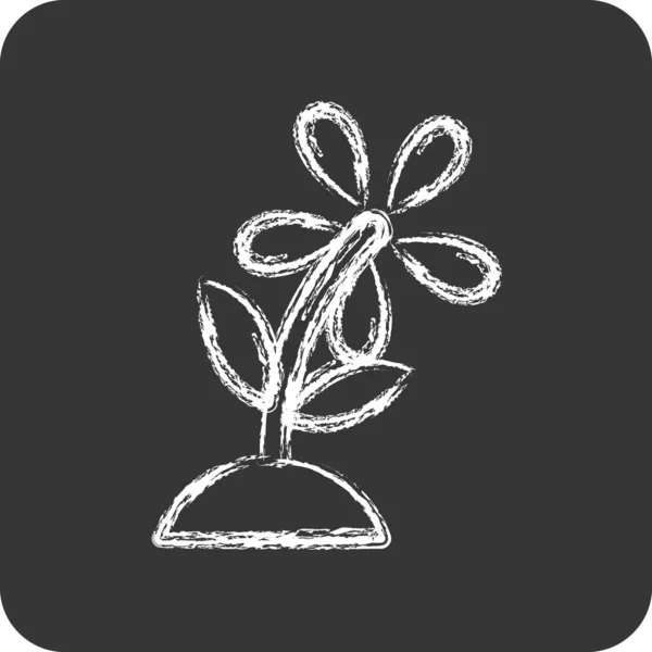 Icono Jardinería Adecuado Para Símbolo Educación Estilo Tiza Diseño Simple — Archivo Imágenes Vectoriales