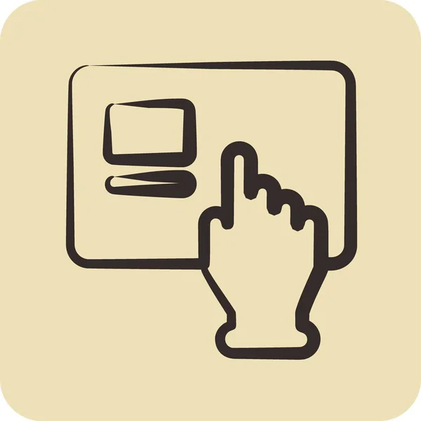 Ícone Publicidade Adequado Para Símbolo Marca Estilo Desenhado Mão Design — Vetor de Stock