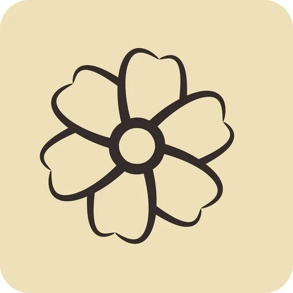 Icono Sakura Adecuado Para Símbolo Japonés Estilo Dibujado Mano Diseño — Vector de stock