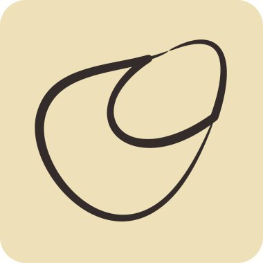 Icon istiridyesi. Deniz ürünleri sembolü için uygun. El çizimi tarzı. Basit dizayn edilebilir. dizayn şablonu