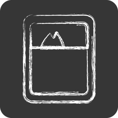 İkon sardalya. Deniz ürünleri sembolü için uygun. Tebeşir stili. Basit dizayn edilebilir. tasarım şablonu