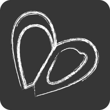 İkon midye. Deniz ürünleri sembolü için uygun. Tebeşir stili. Basit dizayn edilebilir. tasarım şablonu