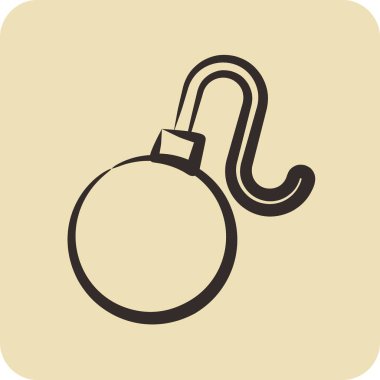 Simge bombası. Güvenlik sembolü için uygun. El çizimi tarzı. Basit dizayn edilebilir. dizayn şablonu