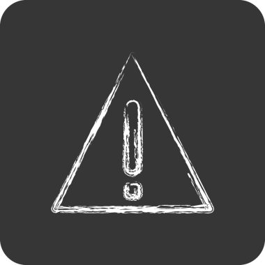 Simge Uyarı. Güvenlik sembolü için uygun. Tebeşir stili. Basit dizayn edilebilir. tasarım şablonu