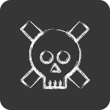 Icon Dangerous. Güvenlik sembolü için uygun. Tebeşir stili. Basit dizayn edilebilir. tasarım şablonu