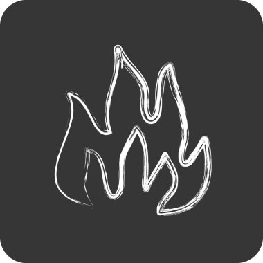 Simge Yanıcı. Güvenlik sembolü için uygun. Tebeşir stili. Basit dizayn edilebilir. tasarım şablonu