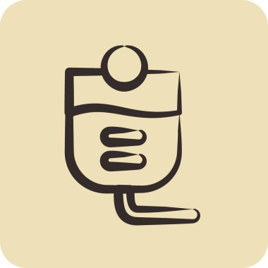 Simge Kan Torbası. Eğitim sembolü için uygun. El çizimi tarzı. Basit dizayn edilebilir. dizayn şablonu