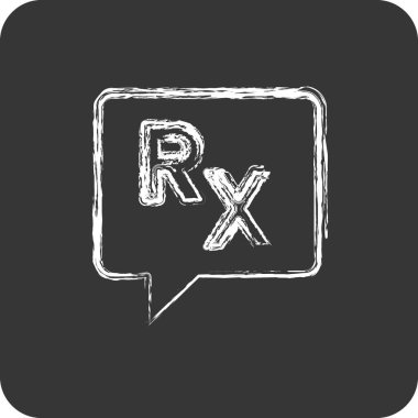 Simge reçetesi. Eğitim sembolü için uygun. Tebeşir stili. Basit dizayn edilebilir. tasarım şablonu