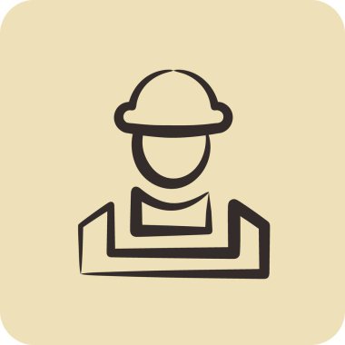 Simge Yapıcı. Bina sembolü için uygun. El çizimi tarzı. Basit dizayn edilebilir. dizayn şablonu