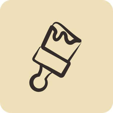 Simge Boya Fırçası. Bina sembolü için uygun. El çizimi tarzı. Basit dizayn edilebilir. dizayn şablonu