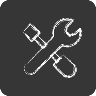 Simge Araçları. Bina sembolü için uygun. Tebeşir stili. Basit dizayn edilebilir. tasarım şablonu