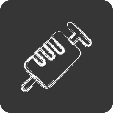 Icon Şırıngası. Tıp sembolü için uygun. Tebeşir stili. Basit dizayn edilebilir. tasarım şablonu