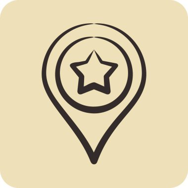 Simge konumu. Eğitim sembolü için uygun. El çizimi tarzı. Basit dizayn edilebilir. dizayn şablonu