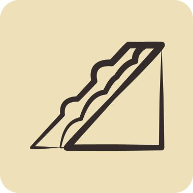 İkonlu sandviç. Pastane sembolü için uygun. El çizimi tarzı. Basit dizayn edilebilir. dizayn şablonu