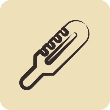 Simge termometresi. Çocuk sembolü için uygun. El çizimi tarzı. Basit dizayn edilebilir. dizayn şablonu