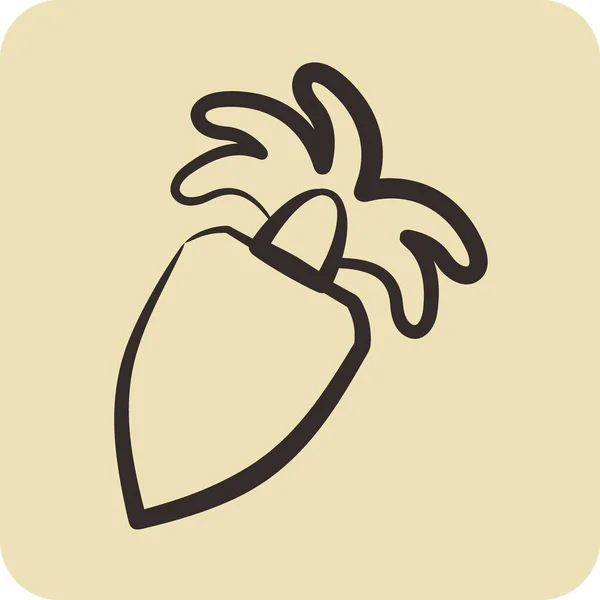 Icône Seiche Adapté Symbole Des Fruits Mer Style Dessiné Main — Image vectorielle
