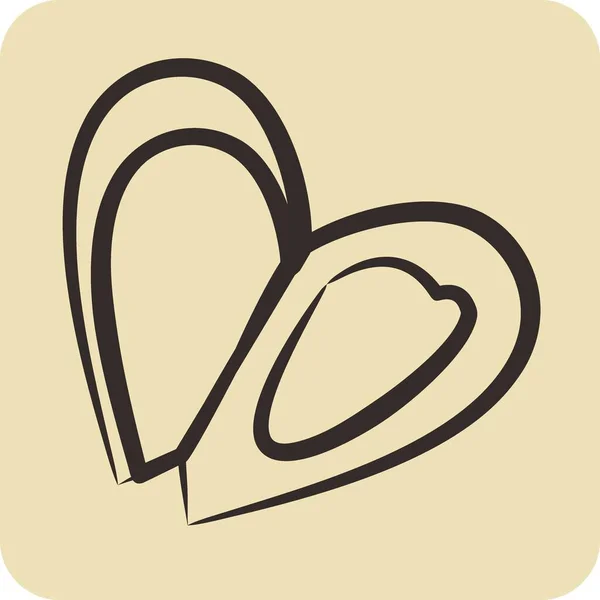 Icon Mussel Adequado Para Símbolo Frutos Mar Estilo Desenhado Mão — Vetor de Stock