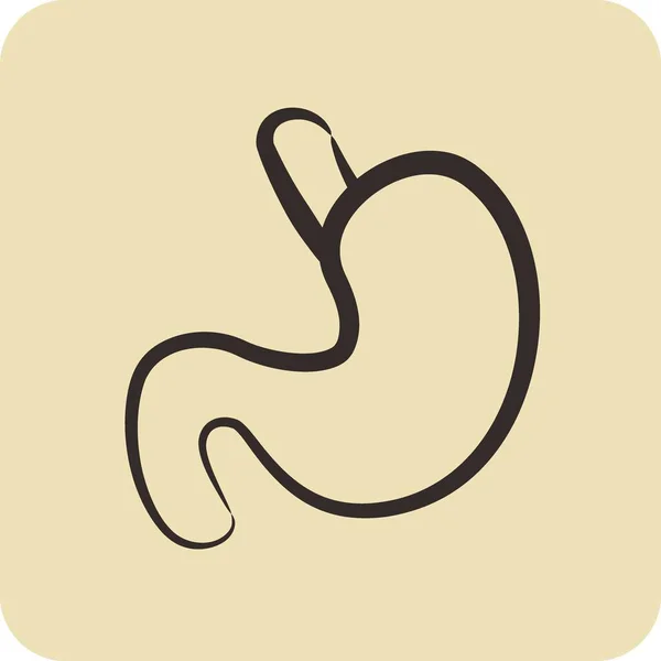 Icono Estómago Adecuado Para Símbolo Educación Estilo Dibujado Mano Diseño — Archivo Imágenes Vectoriales
