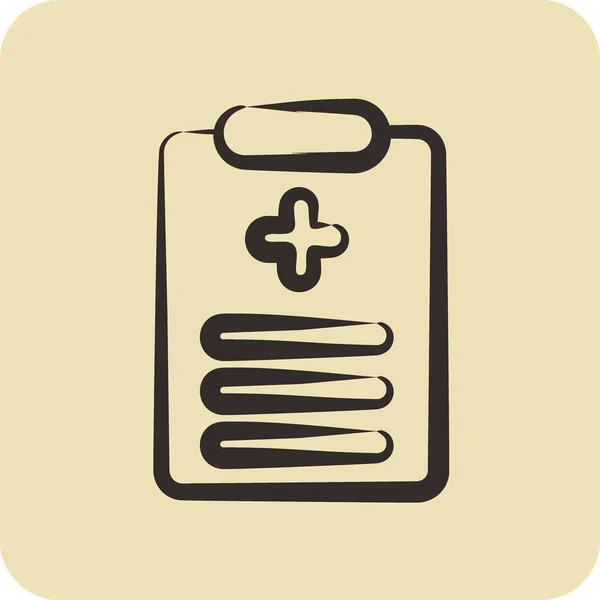 Icon医疗记录 适合教育符号 手绘风格 简单的设计可以编辑 设计模板 — 图库矢量图片