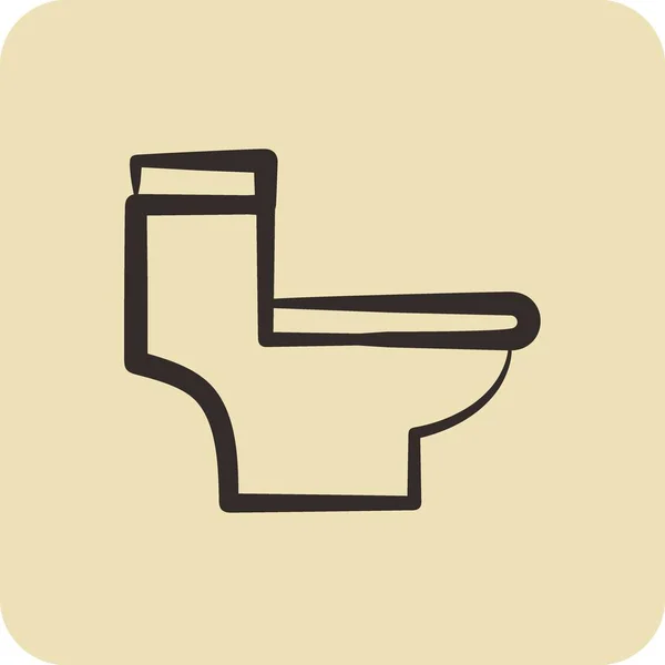 Иконный Туалет Подходит Символа Здания Ручной Стиль Простой Дизайн Редактируемый — стоковый вектор