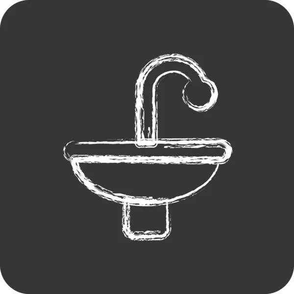 Icon Sinks Adequado Para Símbolo Construção Estilo Giz Design Simples — Vetor de Stock