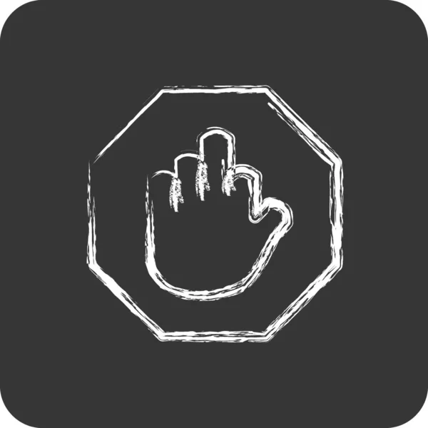 Icon Stop Подходит Символа Здания Меловой Стиль Простой Дизайн Редактируемый — стоковый вектор