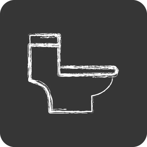 Simge Tuvaleti Bina Sembolü Için Uygun Tebeşir Stili Basit Dizayn — Stok Vektör
