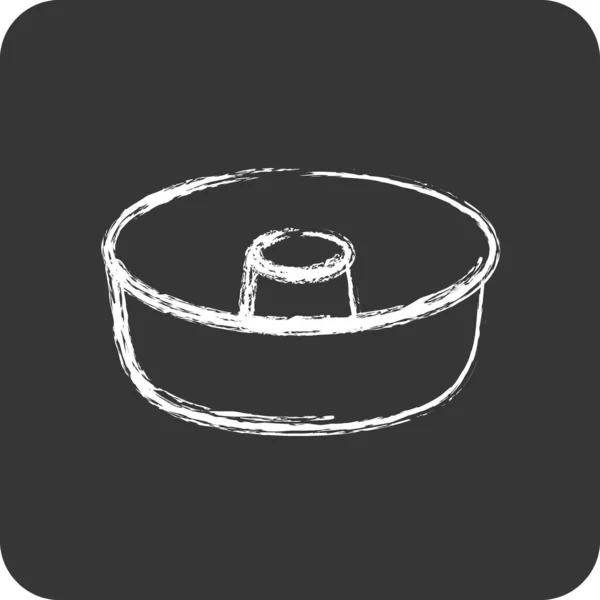 Icon Cake模子适用于面包店标志 粉笔风格 简单的设计可以编辑 设计模板向量 — 图库矢量图片