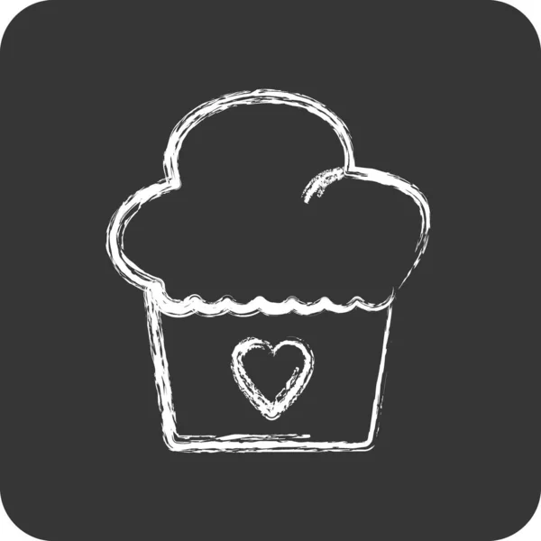 Kon Kek Pastane Sembolü Için Uygun Tebeşir Stili Basit Dizayn — Stok Vektör