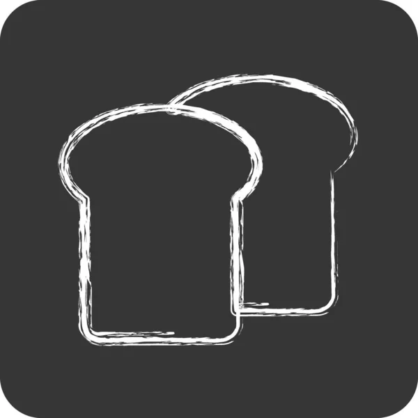 Chléb Ikonou Vhodný Pro Symbol Pekárny Křídový Styl Jednoduchý Design — Stockový vektor