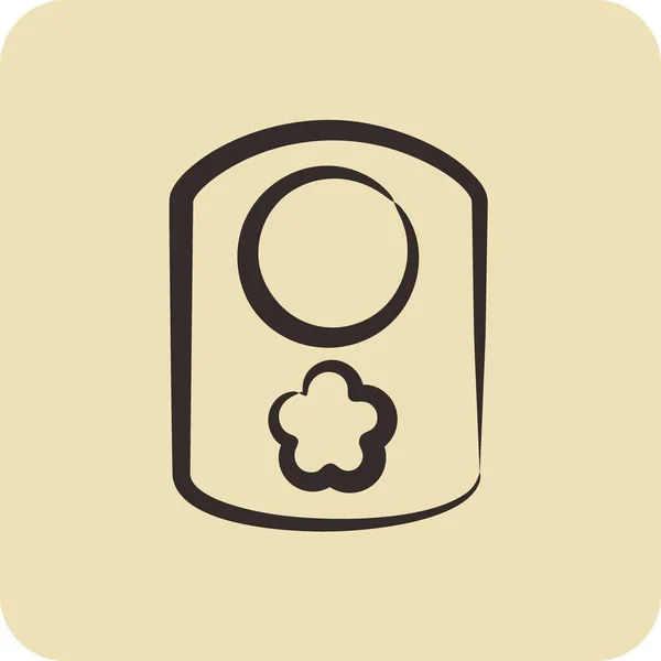 Icon Baby Bib 适合儿童的符号 手绘风格 简单的设计可以编辑 设计模板 — 图库矢量图片