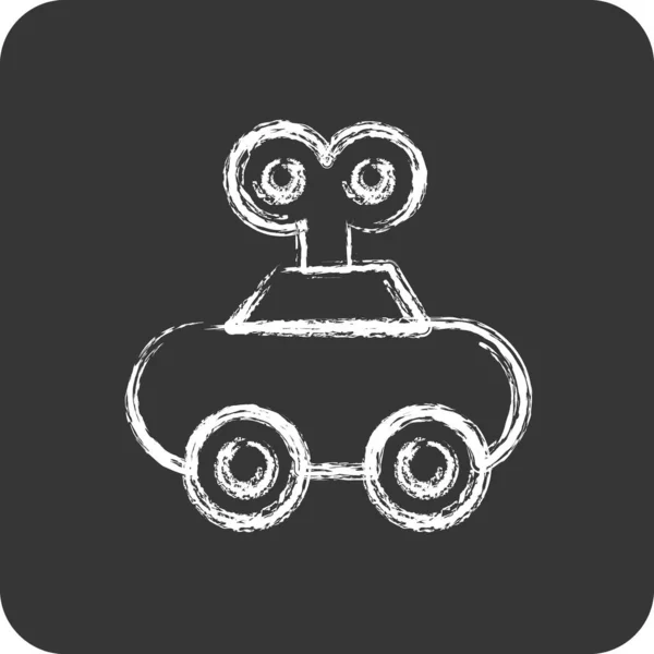 Піктограма Годинникового Механізму Автомобіля Підходить Дитячого Символу Крейдяний Стиль Простий — стоковий вектор