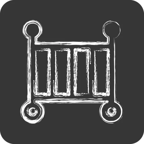 Icon Crib Adecuado Para Los Niños Símbolo Estilo Tiza Diseño — Vector de stock