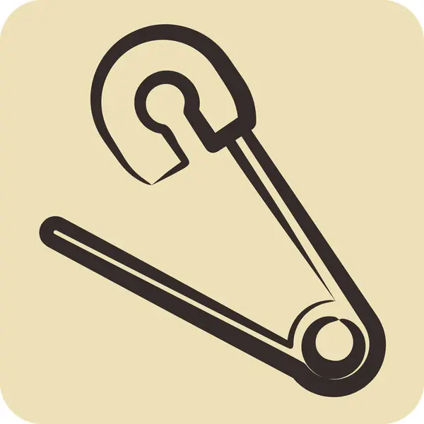 Icono Seguridad Pin Adecuado Para Símbolo Educación Estilo Dibujado Mano —  Fotos de Stock