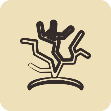 Icon Mercan Resifleri. Ekoloji sembolü için uygun. El çizimi tarzı. Basit dizayn edilebilir. dizayn şablonu