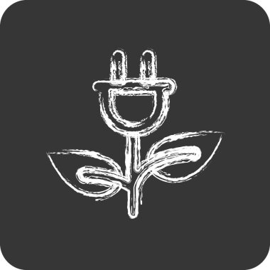 Simge Biyolojisi Enerji. Ekoloji sembolü için uygun. Tebeşir stili. Basit dizayn edilebilir. tasarım şablonu