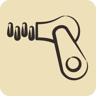 Simge Fermuarı. Eğitim sembolü için uygun. El çizimi tarzı. Basit dizayn edilebilir. dizayn şablonu