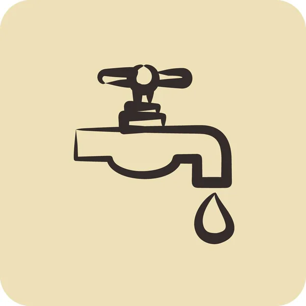 Icon Water Resource Suitable Ecology Symbol Hand Drawn Style Simple — Stock Vector