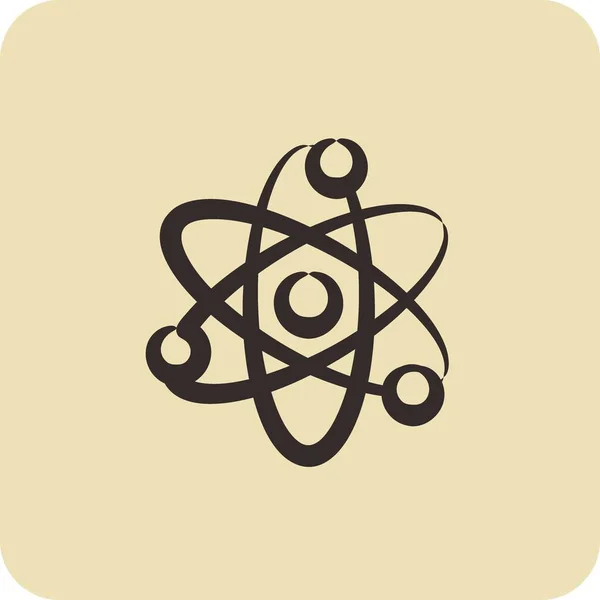 Іконка Атомної Енергії Підходить Символу Екології Стиль Намальований Вручну Простий — стоковий вектор